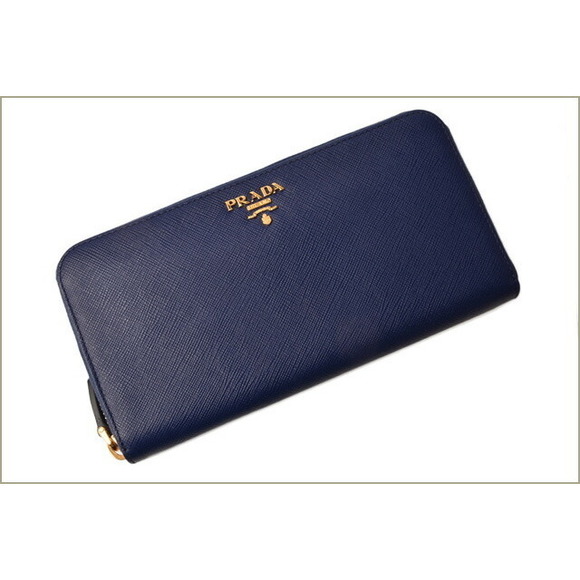 Prada Long Inchiostro Metal Saffiano Wallet - Picture 1 of 4